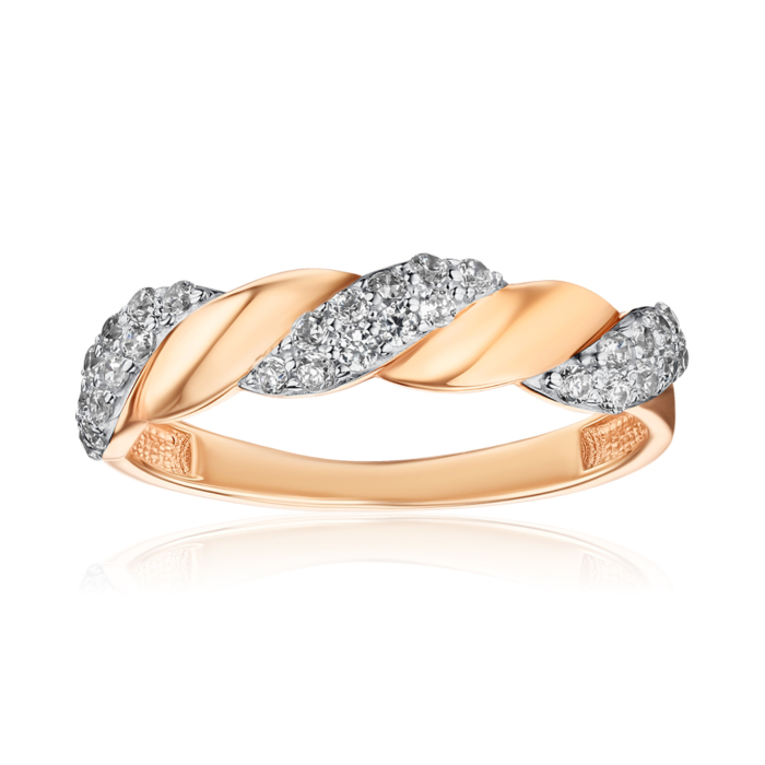 Золотое кольцо с фианитами 13716/08/1/13