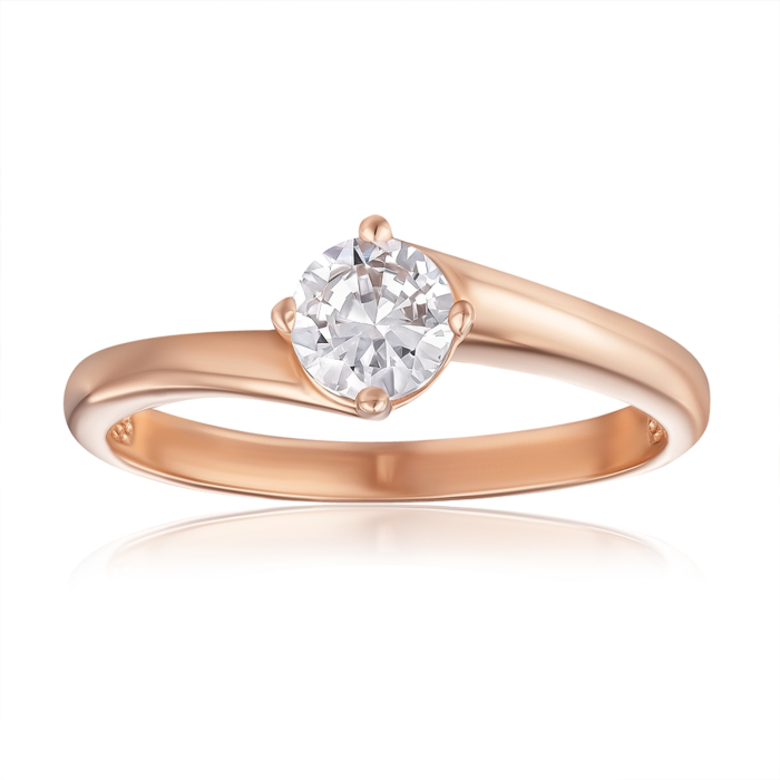 Золотое кольцо с фианитом. Артикул 13717/01/0/22