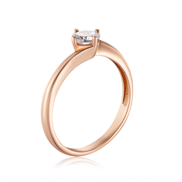 Золотое кольцо с фианитом. Артикул 13717/01/0/22