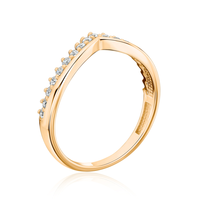 Золота каблучка з фіанітами. Артикул 13736/01/1/3