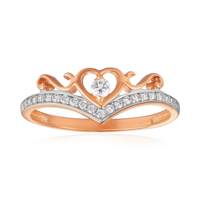 Золотое кольцо с фианитами. Артикул 13739/01/1/30