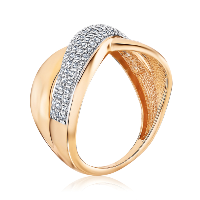 Золотое кольцо с фианитами 13789/01/1/323