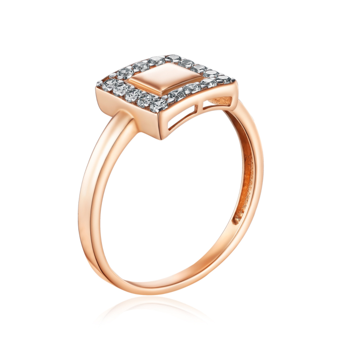 Золотое кольцо с фианитами. Артикул 13792/01/1/3