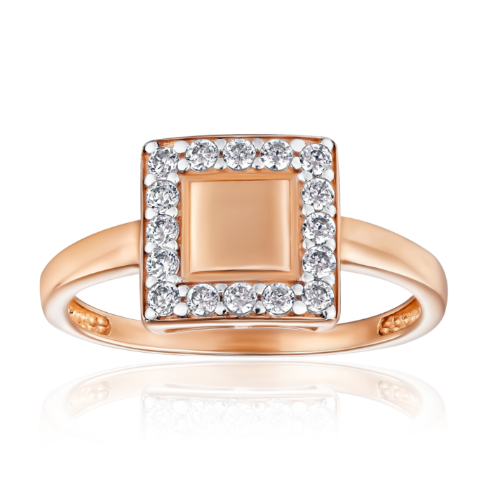 Золотое кольцо с фианитами. Артикул 13792/01/1/3