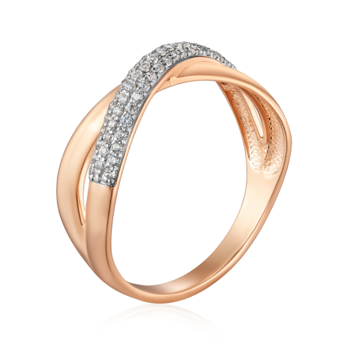 Золотое кольцо с фианитами. Артикул 13793/01/1/1