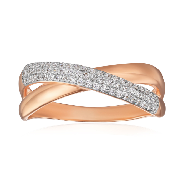 Золотое кольцо с фианитами. Артикул 13793/01/1/1