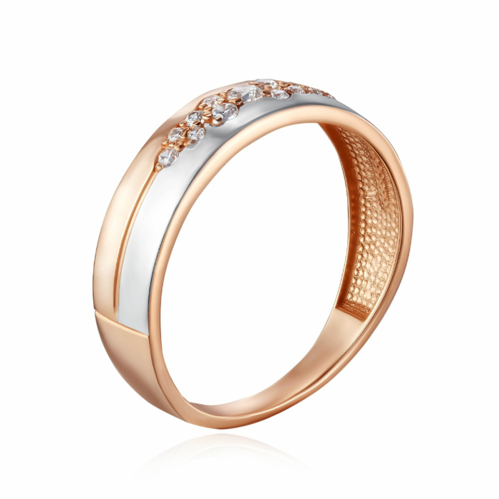 Золота каблучка з фіанітами. Артикул 13799/01/1/364