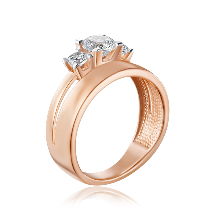 Золотое кольцо с фианитами. Артикул 13808/01/1/529