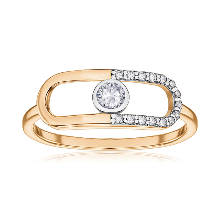 Золота каблучка з фіанітами 13810/01/1/2145