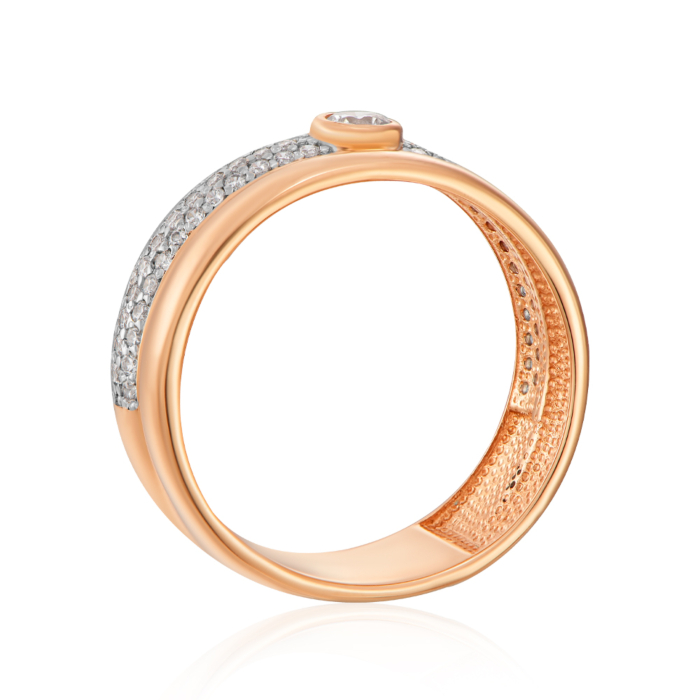 Золотое кольцо с фианитами.Артикул 13830/01/1/2145