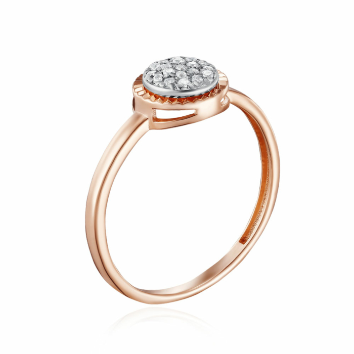 Золотое кольцо с фианитами. Артикул 13837/01/3/42