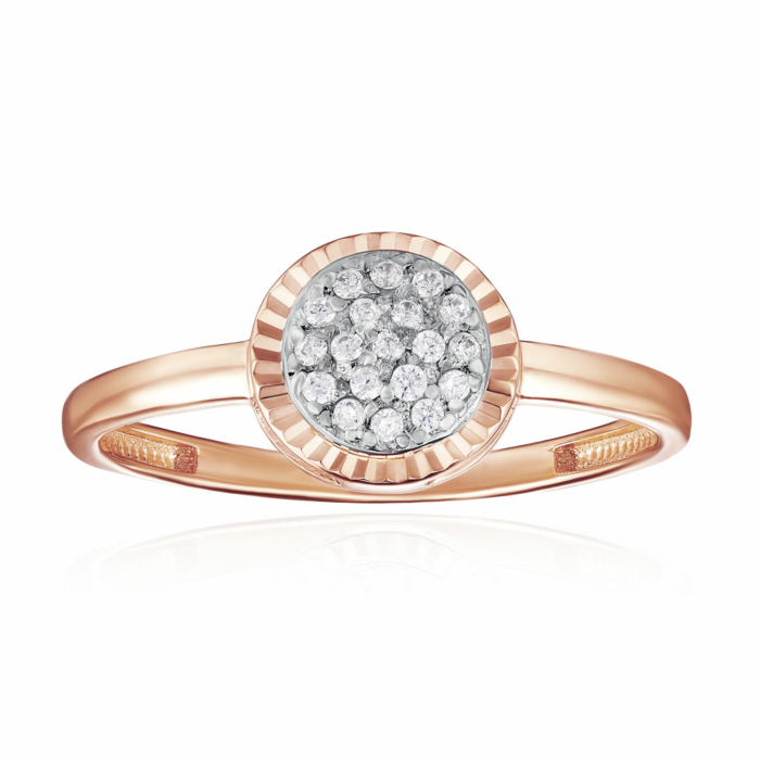 Золота каблучка з фіанітами. Артикул 13837/01/3/42