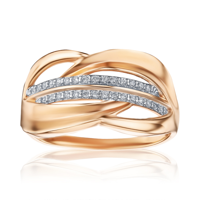 Золота каблучка з фіанітами 13859/01/1/42