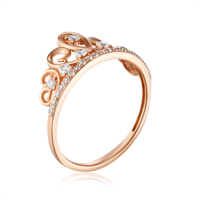 Золотое кольцо с фианитами. Артикул 13860/01/0/657