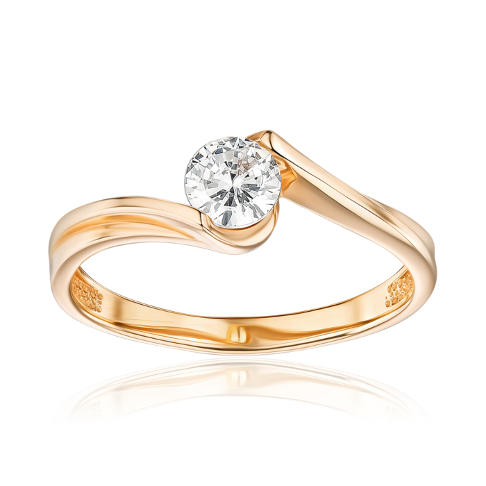 Золота каблучка з фіанітом 13865/01/0/100