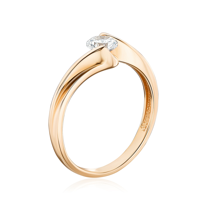 Золота каблучка з фіанітом 13865/01/0/100