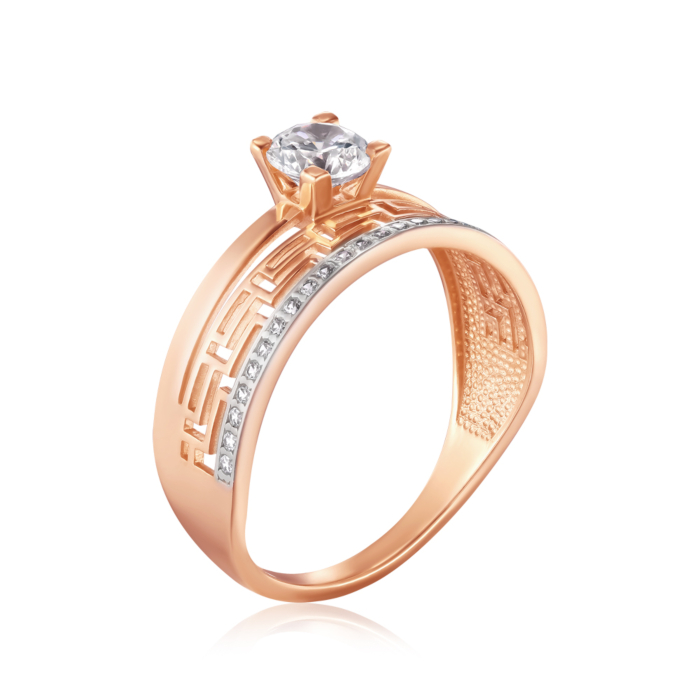 Золота каблучка з фіанітами. Артикул 13872/01/1/15