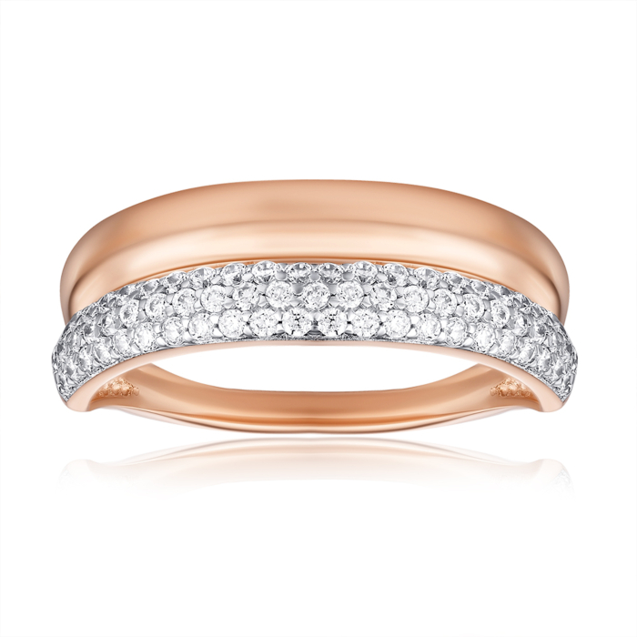 Золотое кольцо с фианитами. Артикул 13879/08/1/1