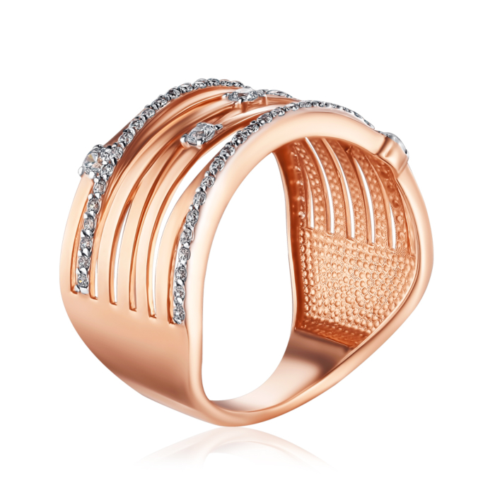 Золотое кольцо с фианитами. Артикул 13903/01/1/774