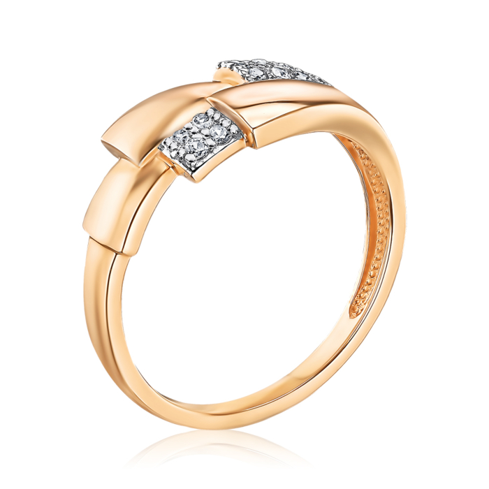 Золотое кольцо с фианитами 13912/01/1/36