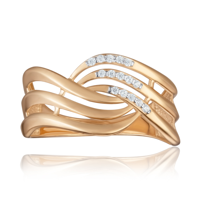 Золотое кольцо с фианитами 13942/01/1/1