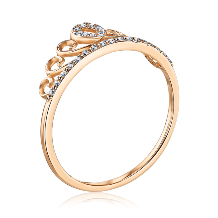 Золотое кольцо с фианитами 13948/01/0/181