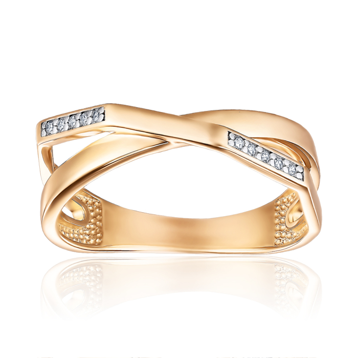 Золота каблучка з фіанітами. Артикул 13979/01/1/42