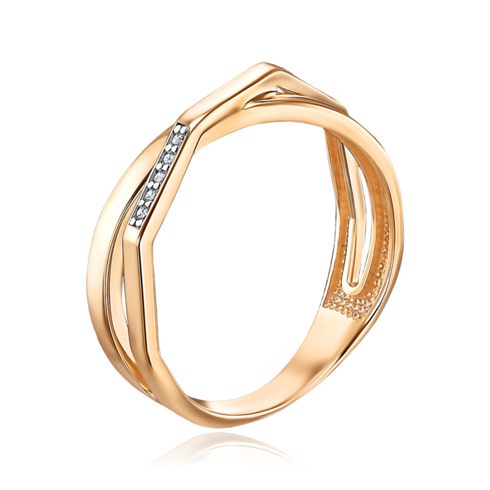 Золотое кольцо с фианитами. Артикул 13979/01/1/42