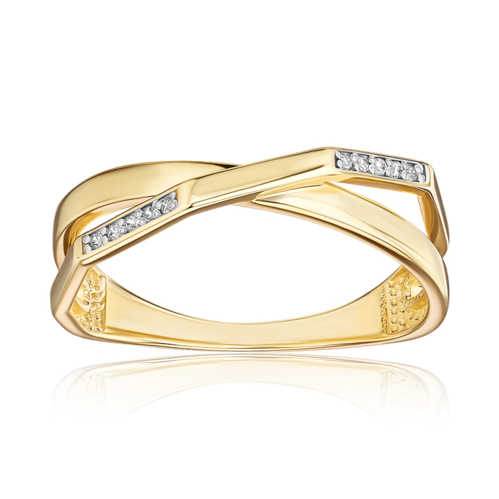 Золота каблучка з фіанітами. Артикул 13979/03/1/42