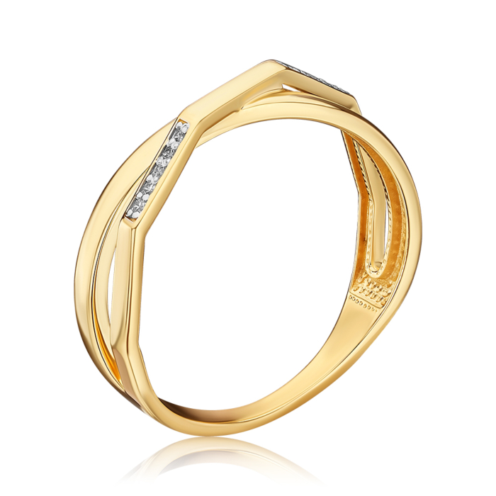 Золота каблучка з фіанітами. Артикул 13979/03/1/42