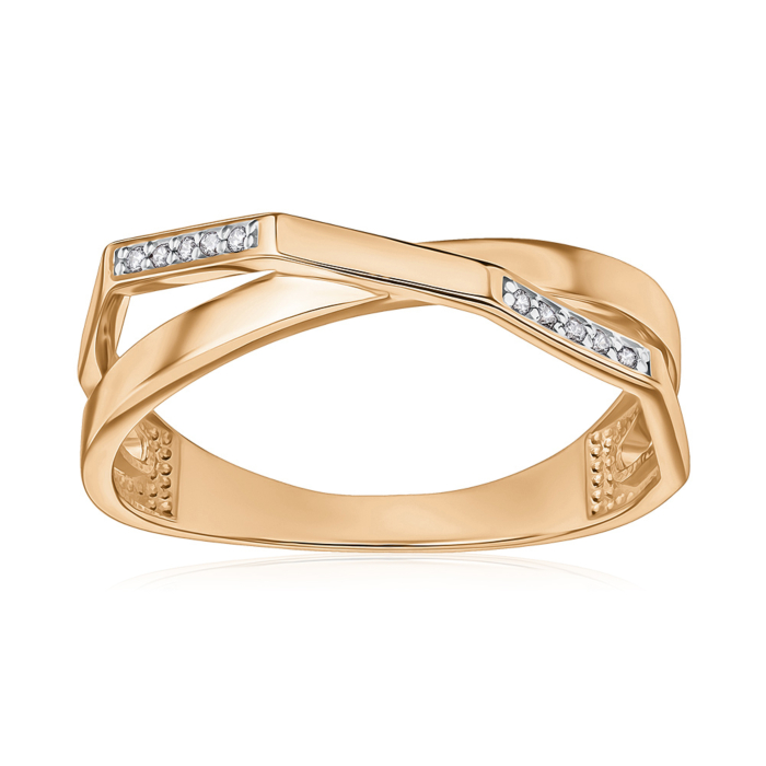 Золота каблучка з фіанітами 13979/08/1/42