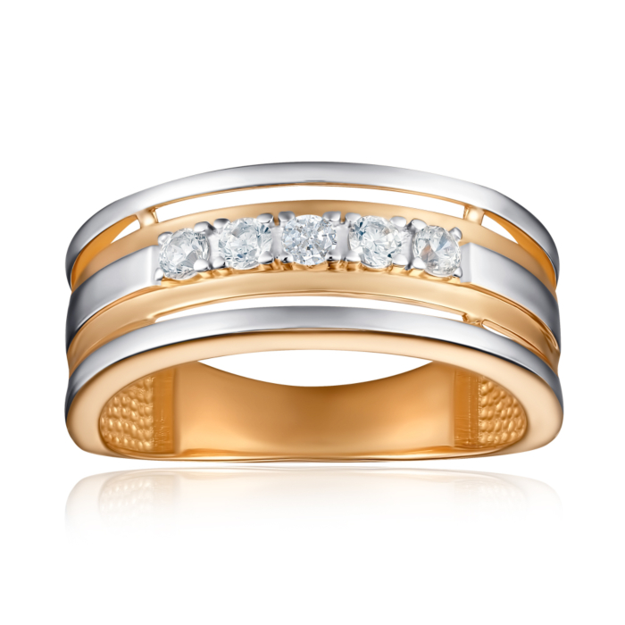 Золотое кольцо с фианитами 13981/01/1/17