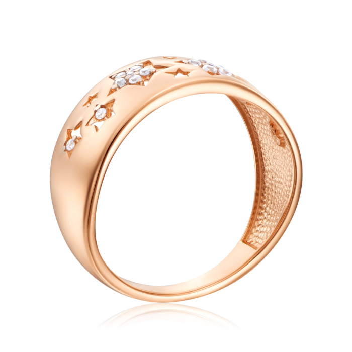 Золота каблучка з фіанітами. Артикул 13985/01/1/1081