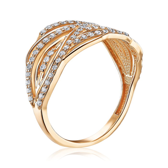 Золота каблучка з фіанітами 13999/01/0/1
