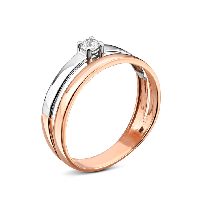 Золота каблучка з фіанітом. Артикул UG5140777кб