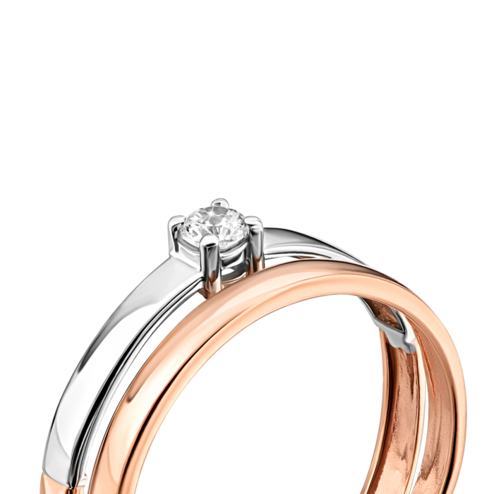 Золотое кольцо с фианитами. Артикул UG5140777кб