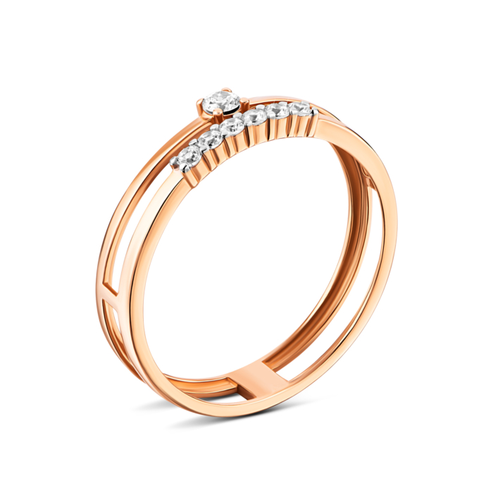 Золота каблучка з фіанітами. Артикул UG5140821