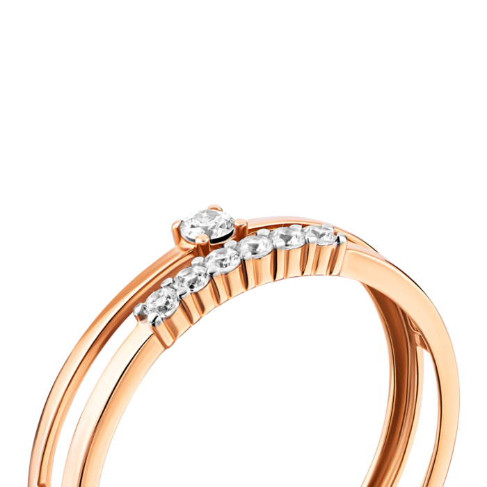 Золота каблучка з фіанітами. Артикул UG5140821