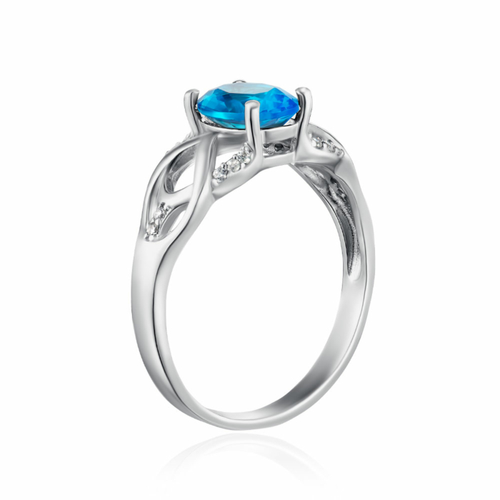 Серебряное кольцо. Артикул 1466/1р-QSWB