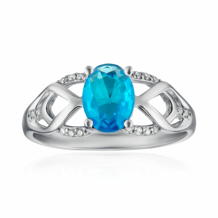 Серебряное кольцо. Артикул 1466/1р-QSWB