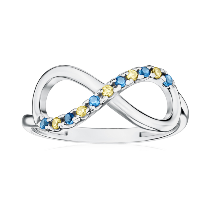 Срібна каблучка з фіанітами 15025р