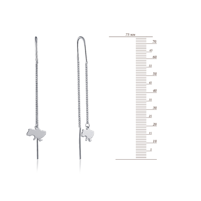 Серебряные серьги-протяжки. Артикул 521047