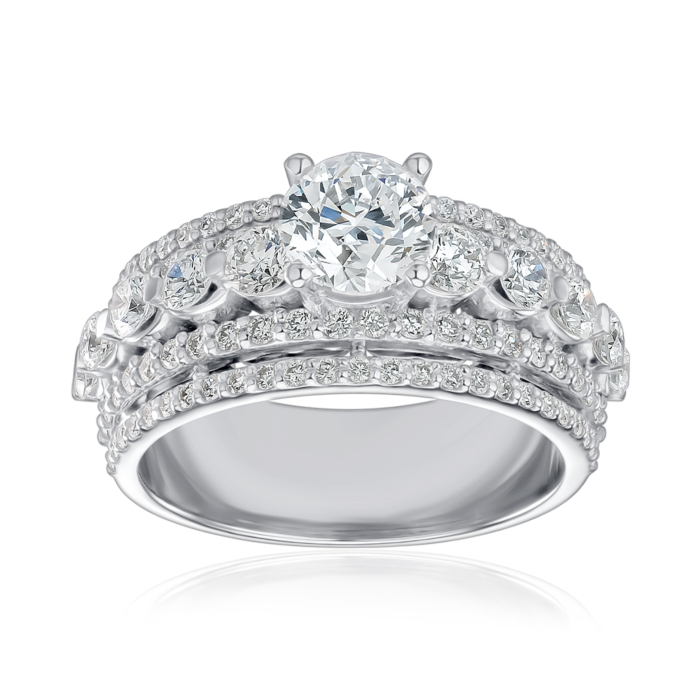 Золота каблучка з діамантами. Артикул 15912-1/04/1/9204