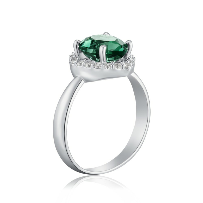 Серебряное кольцо с кварцем и фианитами. Артикул 1620/1р-QGR