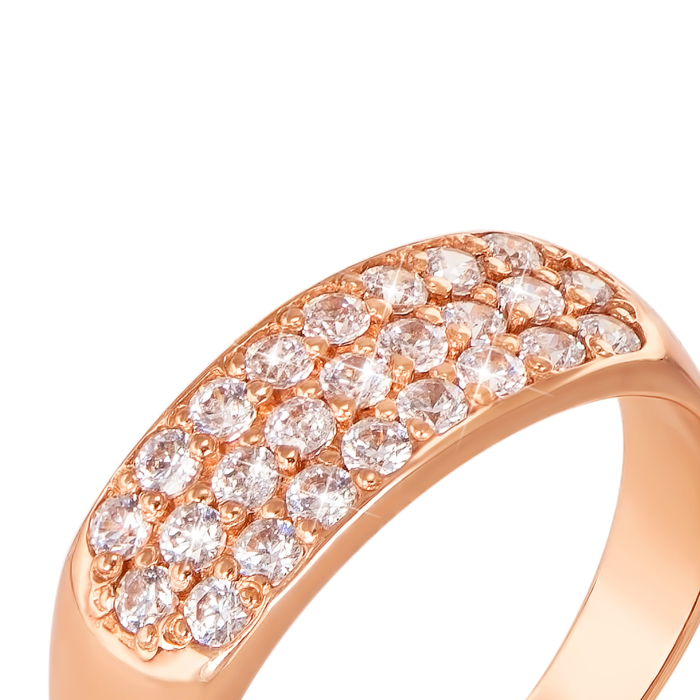 Золота каблучка з фіанітами. Артикул 1626