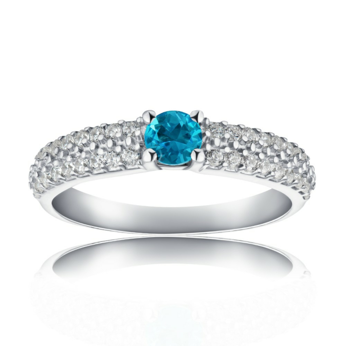 Срібна каблучка з кварцем та фіанітами. Артикул 1637/9р-QSWB