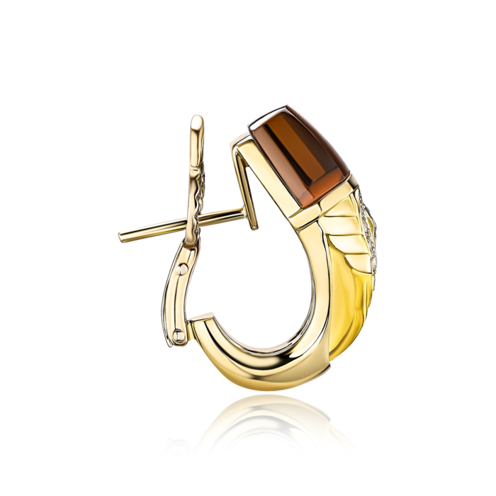 Золотые серьги Magerit c кварцем и бриллиантами. Артикул 1641.7/05/0/11970
