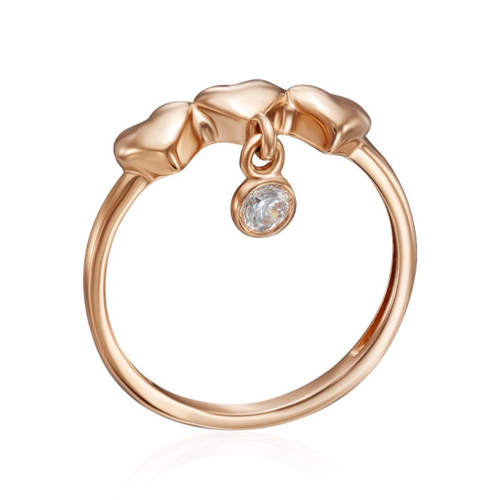 Золотое кольцо с фианитом. Артикул 17000/01/0/171