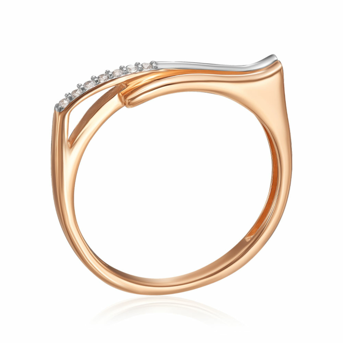 Золотое кольцо с фианитами. Артикул 17001/01/1/1