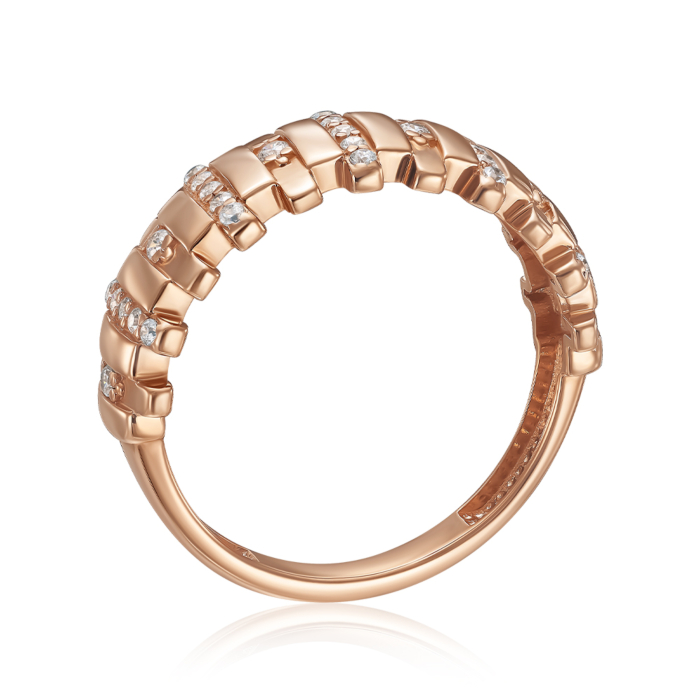 Золота каблучка з фіанітами. Артикул 17003/01/0/36